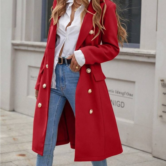 SHEIN Jackets & Blazers - Long red jacket